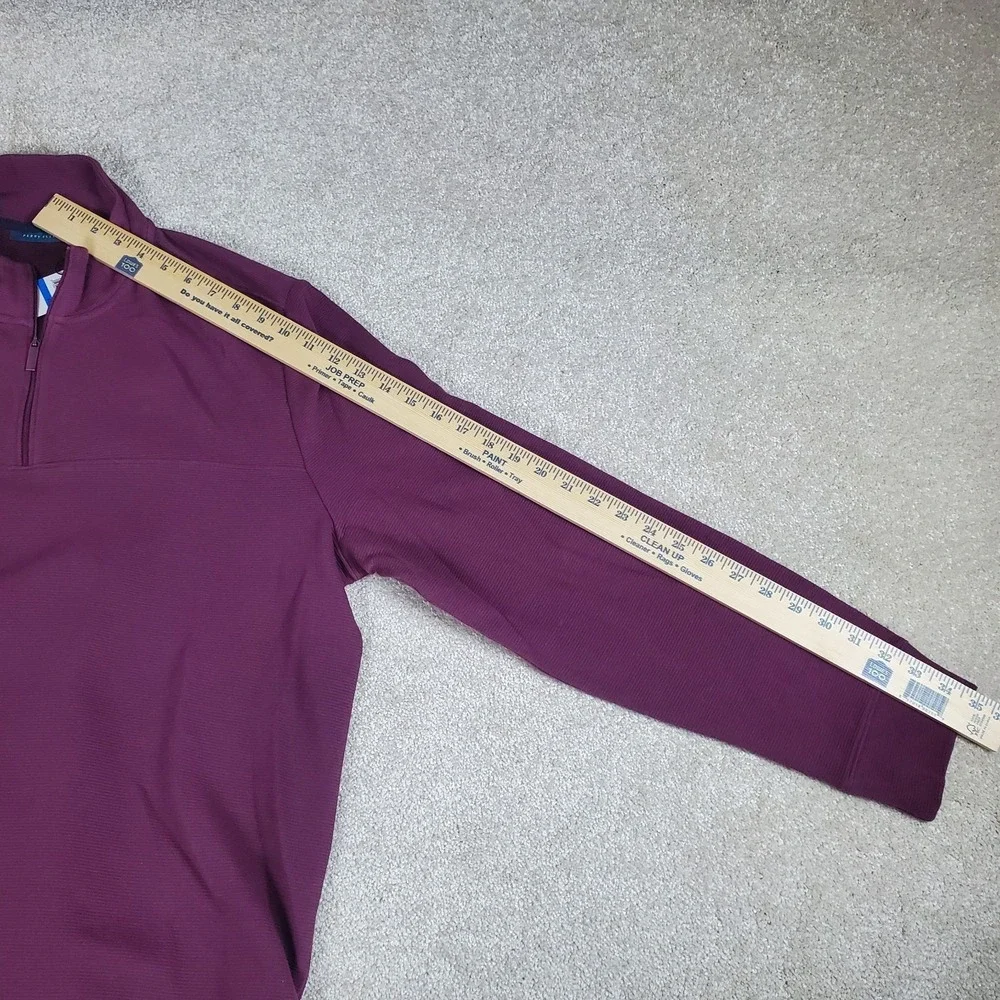 Perry‎ Ellis Men's  1/4 Zip Pullover Size XL  Burgundy Long Sleeve NWTGS